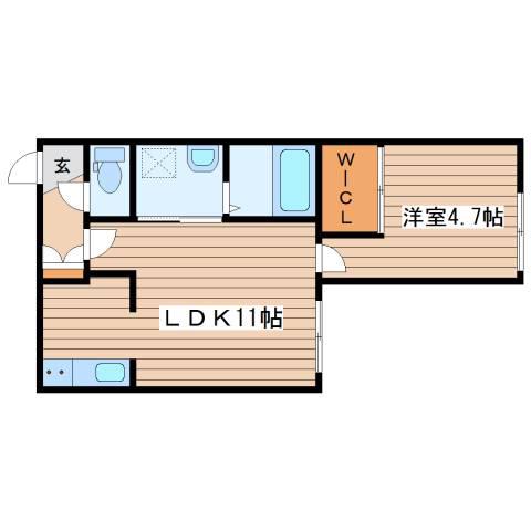 LIS BLANC手稲(1LDK/4階)の間取り写真