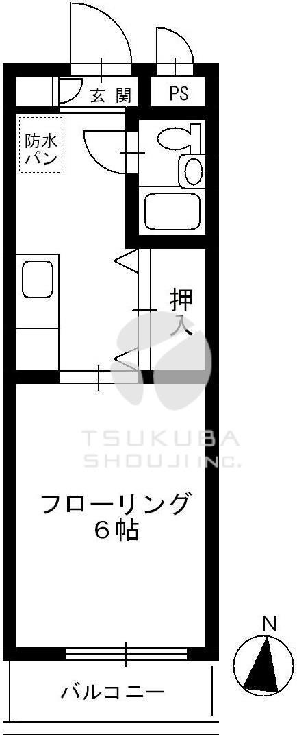 ハイム長島(1K/3階)の間取り写真