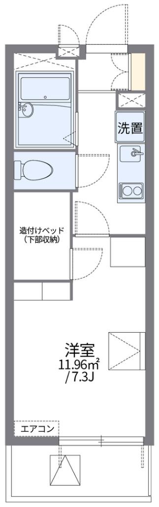 レオパレス 逢阪(1K/4階)の間取り写真