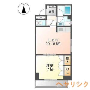 レジデンス志賀(1DK/4階)の間取り写真