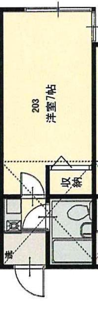 ピレーネ(1K/2階)の間取り写真