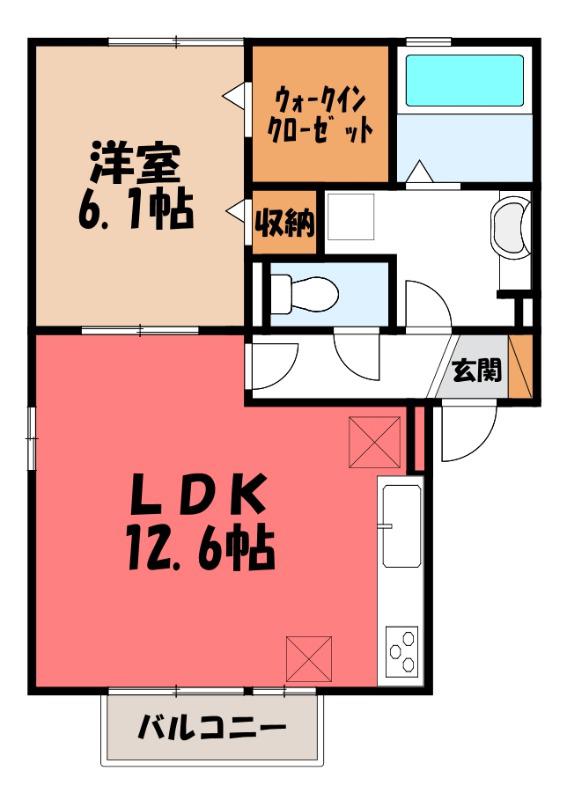 グランシャリオ(1LDK/1階)の間取り写真