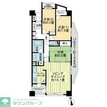 ライオンズプラザ大宮シティ(3LDK/11階)の間取り写真