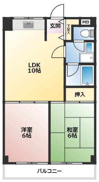 FKハイム(2LDK/2階)の間取り写真