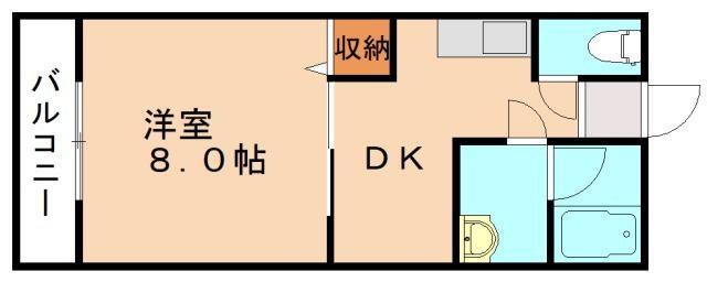 ライフステージ川津 B棟(1DK/1階)の間取り写真