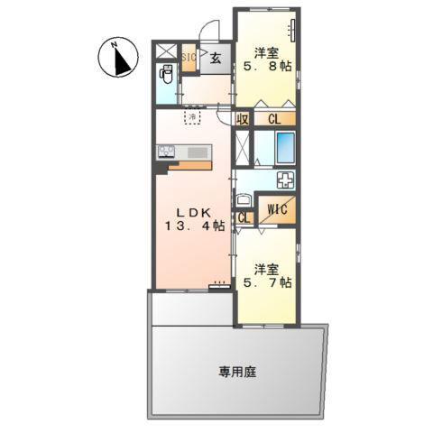 LA MAISON DU REVE (2LDK/1階)の間取り写真