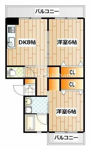 泉ハイツ(2DK/1階)の間取り写真
