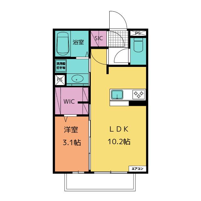 PARC SOLEIL(1LDK/2階)の間取り写真