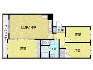 新札幌駅前ハイツ(3LDK/6階)の間取り写真