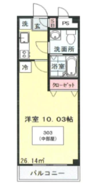 クレイン南弐番館(1K/3階)の間取り写真