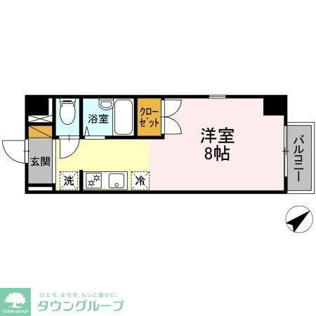 KM・スプリングス(ワンルーム/2階)の間取り写真