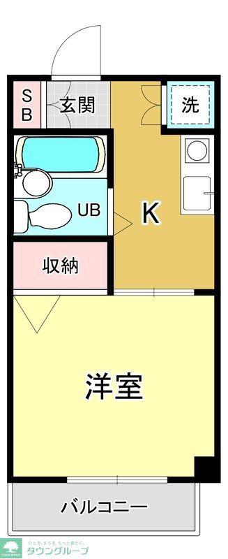 エステート浦賀(1K/2階)の間取り写真