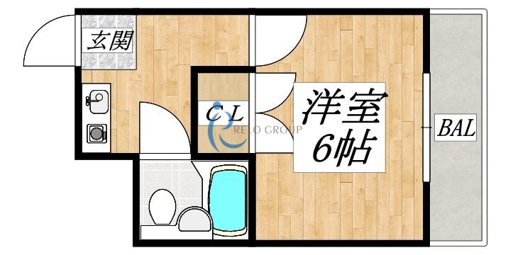 メゾンドソレイユ松野(1K/5階)の間取り写真