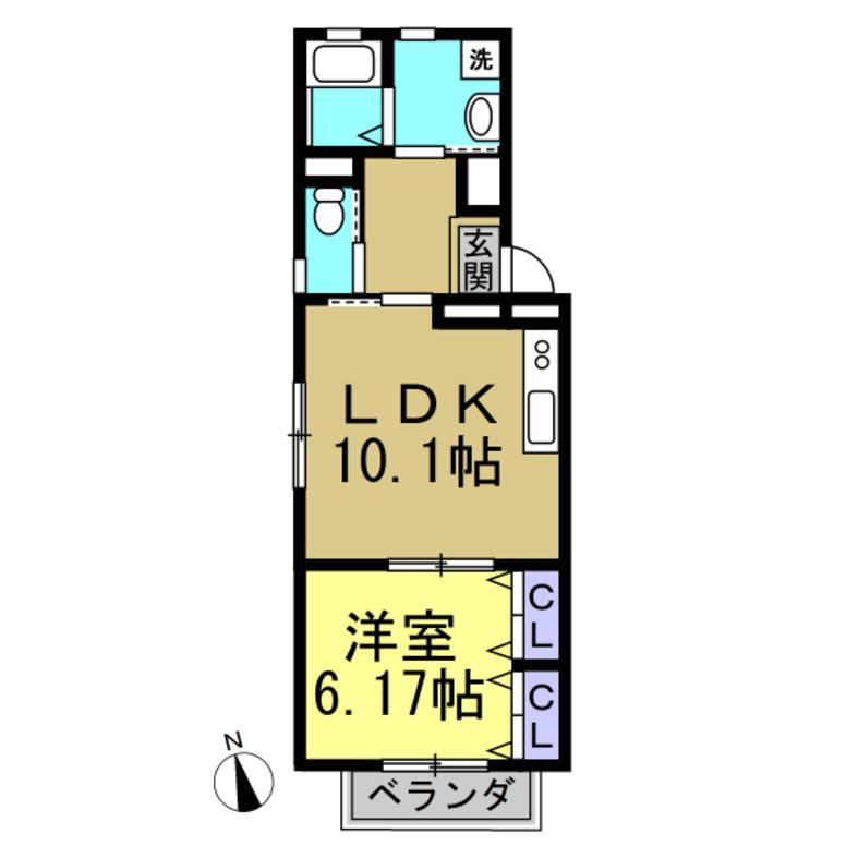ル・リアン(1LDK/1階)の間取り写真
