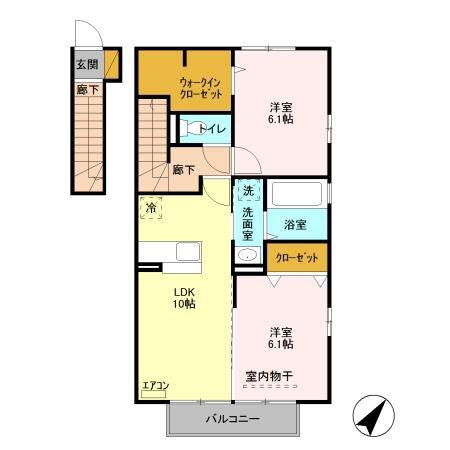 LIEN(2LDK/2階)の間取り写真