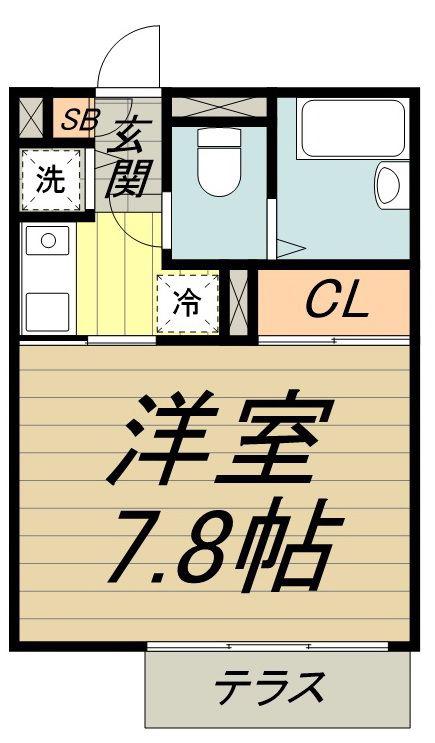 エイトピア浜田山(1K/2階)の間取り写真