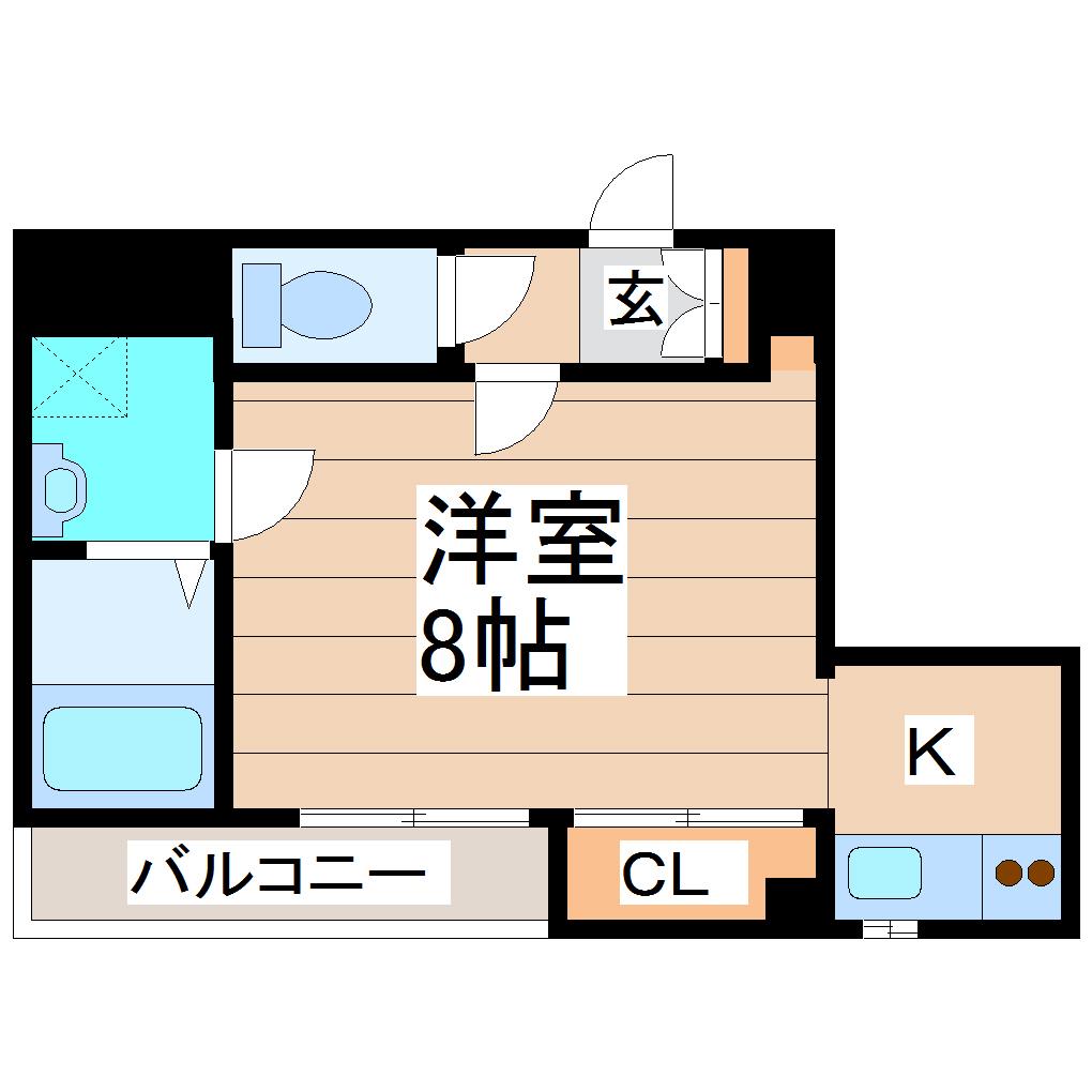 メゾンアルファ北仙台(1K/2階)の間取り写真