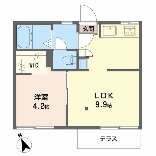 アネックス東(1LDK/1階)の間取り写真
