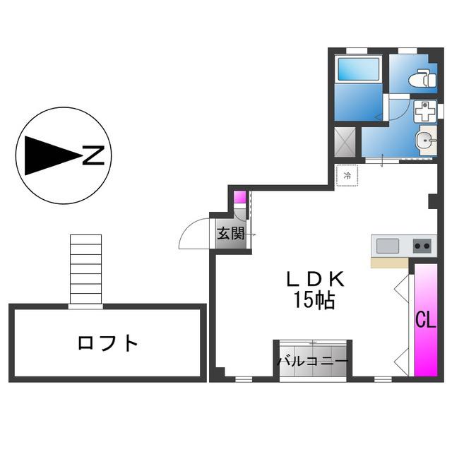 ラピュタ(ワンルーム/3階)の間取り写真