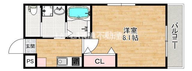 リアコート北田辺(1K/3階)の間取り写真