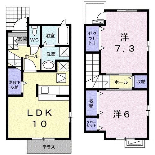 シュティルブリーゼ ノイ(2LDK/1階)の間取り写真