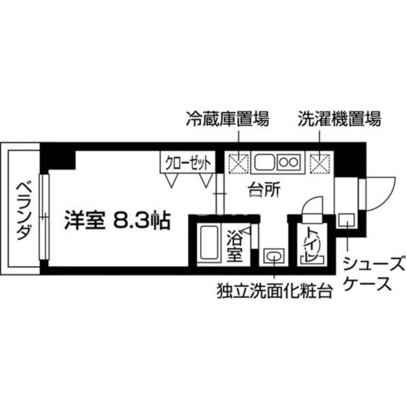 ブランメゾン堀川(1K/9階)の間取り写真