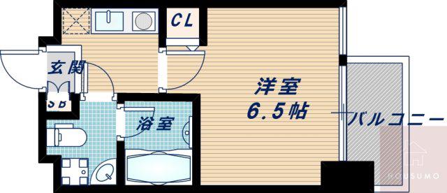 アスール江坂3RD(1K/9階)の間取り写真
