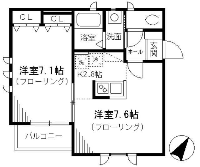 ドルフベルク大塚(1LDK/1階)の間取り写真