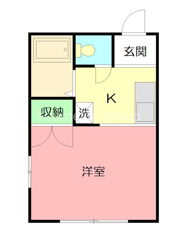 COCORO東海大学前(1K/1階)の間取り写真