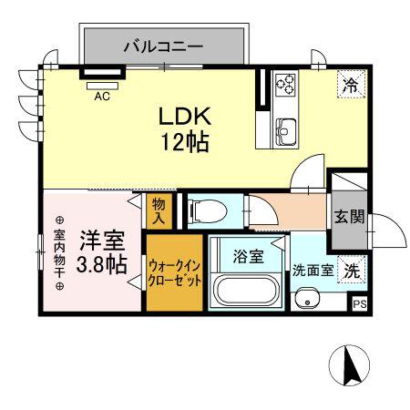 アルカディア 日永(1LDK/3階)の間取り写真