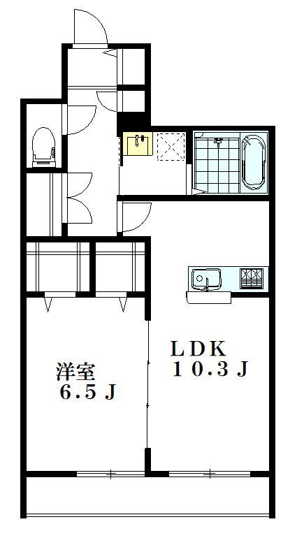アークレジデンス(1LDK/1階)の間取り写真