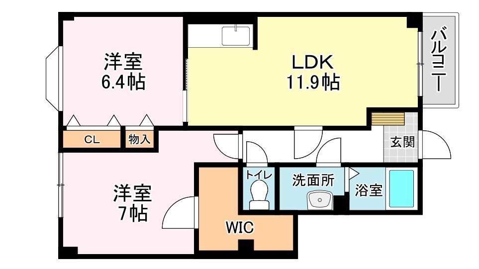 エクレール久徳(2LDK/1階)の間取り写真