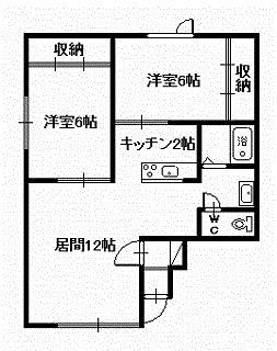 メゾンドアイ(2LDK/1階)の間取り写真