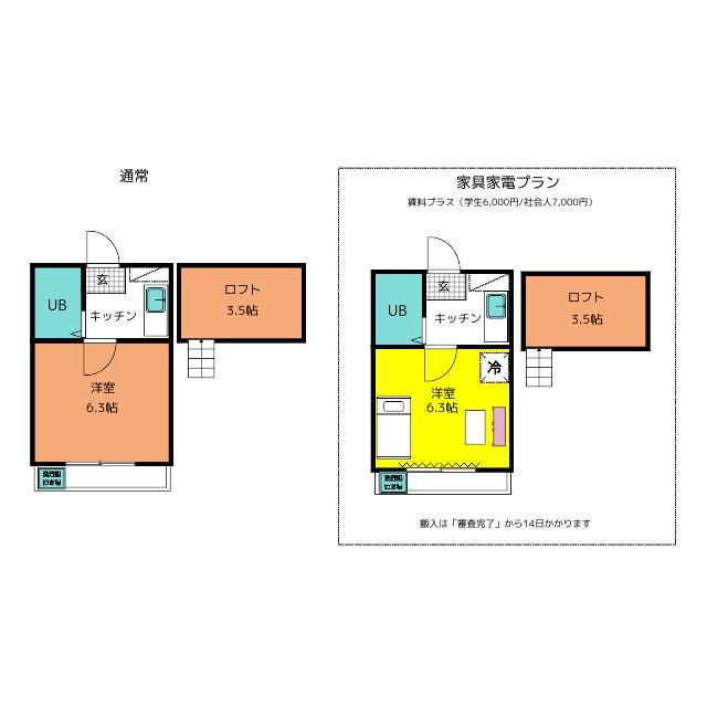 グランモア富士見町(1K/1階)の間取り写真