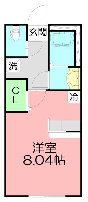 モカハウス(ワンルーム/1階)の間取り写真