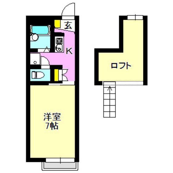 オーゴアパートメント(1K/2階)の間取り写真