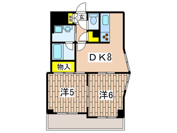 ストリームプラザ(2DK/4階)の間取り写真