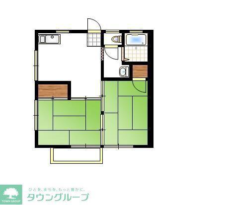 コーポ石井B(2DK/1階)の間取り写真