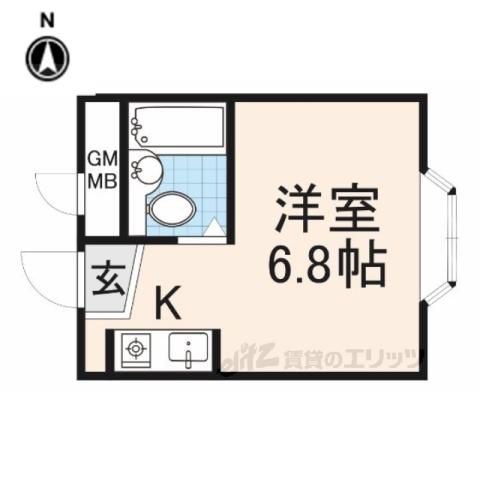 ハマンション香里(ワンルーム/1階)の間取り写真