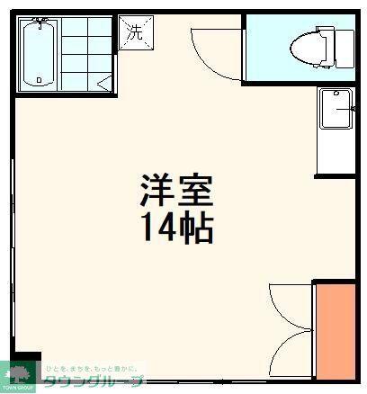 共栄マンション(ワンルーム/1階)の間取り写真