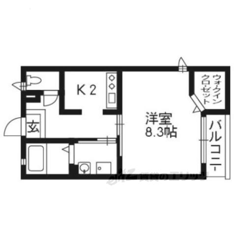 CASA KIYOMIZU 118(1K/2階)の間取り写真