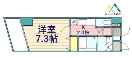  FLATS川崎浜町(1K/8階)の間取り写真