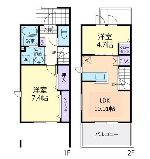 GLORIA A(2LDK/1階)の間取り写真