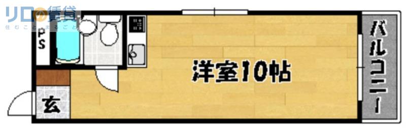ロイヤルハイツ豊里A棟(ワンルーム/4階)の間取り写真