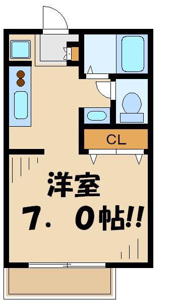 ヴァンベールタナカ2(ワンルーム/1階)の間取り写真