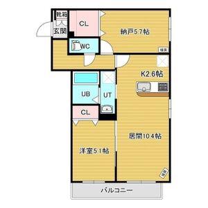 ドエル ヨッシ 南7(1SLDK/2階)の間取り写真