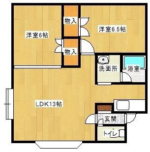 ハイツRIKA(2LDK/2階)の間取り写真