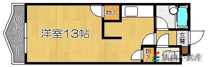 ネオパレス香椎(ワンルーム/3階)の間取り写真