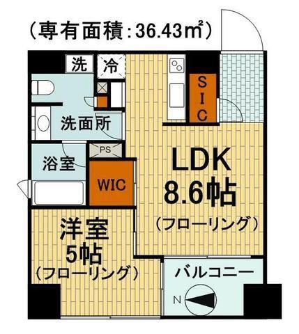 OZIO大手町(1LDK/3階)の間取り写真