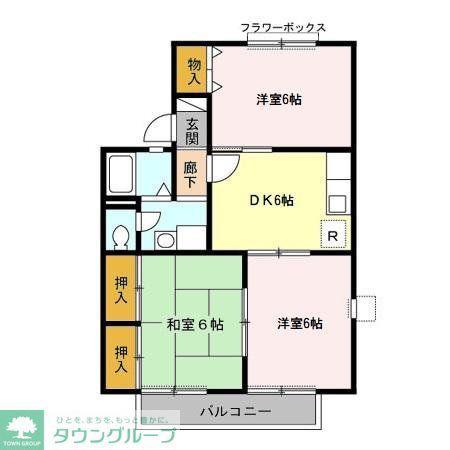 エクレール五井西AB(3DK/1階)の間取り写真